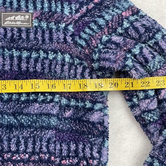Eddie Bauer Kids Sherpa Fleece Hoodie Jacket L 14/16 Purple Full Zip - Picture 10 of 16
